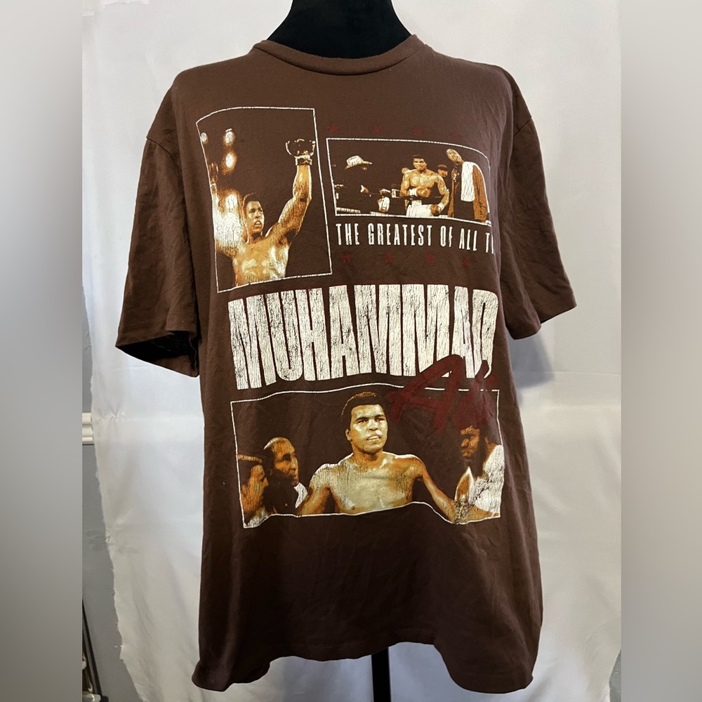 Hybrid‎ Apparel Muhammad Ali Graphic T-Shirt | Brown | Size Large Boxing Tee